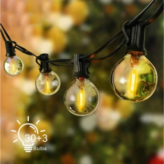 Elegear Lichterkette outdoor 19m LED lampen balkon, lichterketten außen, gartenleuchten, 30-flammig, balkon garten terrasse zaun wohnzimmer halloween party weihnachtsdeko