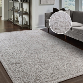 my home Wollteppich Umea, handgewebt, Wolle, Hoch-Tief-Struktur, rechteckig, Höhe: 14 mm, einfarbig, Wolle, Teppich, Wohnzimmer, Schlafzimmer, Esszimmer