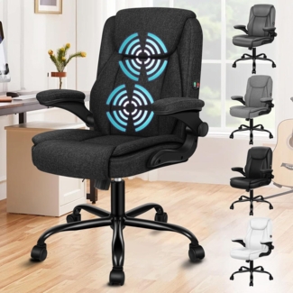 Ergonomischer Gaming Stuhl Massage Bürostuhl SGS Gas-Lift Schwarz