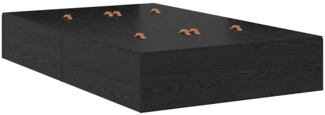 vidaXL Aufbewahrungsbettgestell Schwarz Eichen-Optik 120 x 200 cm 3335366