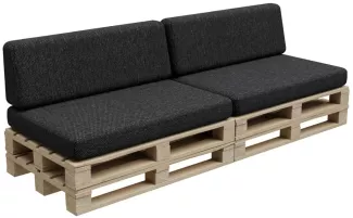 Gutekissen®, Palettenkissen, Palletenpolster, Gartenkissen, Palettenauflagen, Sofa, Kissen, Polster, Auflagen Indoor Outdoor PFBG (2X Set (120x80 + 120x35), Graphit)