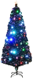vidaXL Künstlicher Weihnachtsbaum mit Ständer/LED 210 cm Fiberoptik, Mit Beleuchtung [284303]