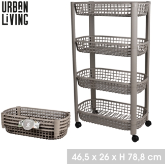 Urban Living 4-Etagen Transportwagen Allzweckwagen 51067 Dünenbeige