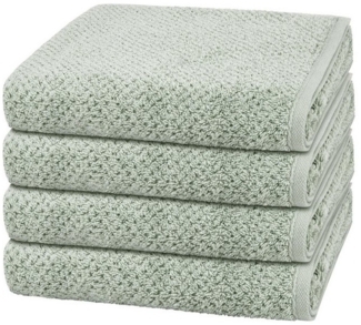 Cawö Pure 4 tlg. Frottier-Set - 4 X Handtuch (50 X 100cm) - 494 g/m2 - Eukalyptus