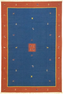 Morgenland Kelim Teppich - Trendy - 300 x 200 cm - blau