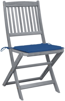 vidaXL Klappbare Gartenstühle 4 Stk. mit Kissen Massivholz Akazie 3064573