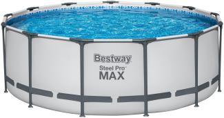 Steel Pro MAX™ Solo Pool ohne Zubehör Ø 396 x 122 cm, lichtgrau, rund