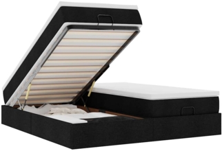 vidaXL Ottoman-Bett mit Matratzen Schwarz 160x200 cm Stoff 3311236