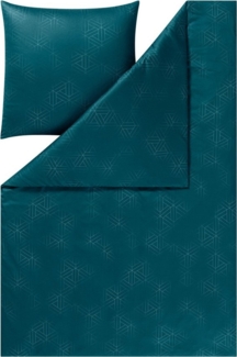 Estella Kissenhülle Jersey Kopfkissenbezüge Atelier Pippa Grafisch petrol 80x80, (1 Stück), Kissenhülle Kopfkissenbezug Kissenbezug