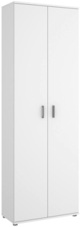 Dmora 2-türiger Mehrzweckschrank Apro, Multifunktionales Aufbewahrungselement, Schuhschrank, 61x35h190 cm, Weiß