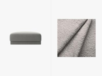 Micadoni Hocker Miley 1-Sitzer Boucle Hellgrau Kunststoff schwarz