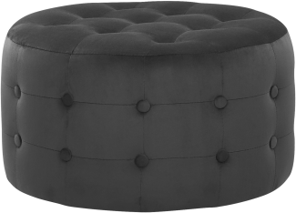 Pouf Samtstoff ⌀ 55 cm schwarz TAMPA