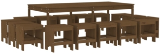 vidaXL 17-tlg. Garten-Essgruppe Honigbraun Massivholz Kiefer 3157730