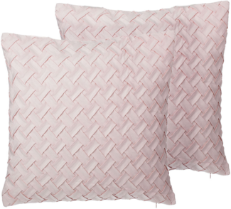 Kissen 2er Set Ohne Muster TITHONIA 45 x 45 cm Rosa
