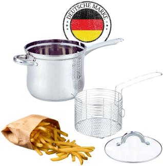 3.5L Frittiertopf Friteuse Frites Frittierpfanne Pommestopf Frittierkorb Pommes