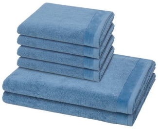 Möve Premium 6 tlg. Frottier-Set - 4 X Handtuch (50 X 100cm), 2 X Duschtuch (80 X 150cm) - 550 g/m² - Cornflower