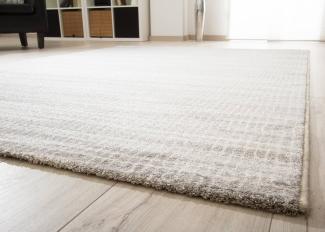 Kurzflor Teppich Pleasant Touch - 4ecke gestreift, Farbe: Silber, Größe: 160x230 cm