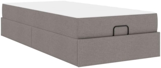vidaXL Bettgestell mit Matratze Taupe 100 x 200 cm Stoff 3399470
