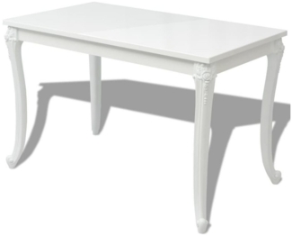 vidaXL Esstisch 116 x 66 x 76 cm Hochglanz Weiß 243383