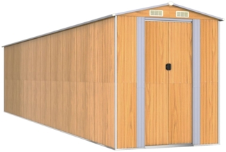 vidaXL Geräteschuppen Hellbraun 192x855x223 cm Verzinkter Stahl 3147479