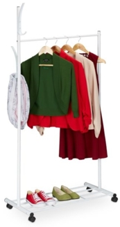 Weiße Garderobe mit Rollen 10046095