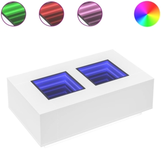 vidaXL Couchtisch mit Infinity-LED Weiß 116x69x40 cm 3284056