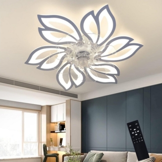 ZMH LED Deckenleuchte LED Deckenlampe Mit Fernbedienung Leise-Deckenventilator Wohnzimmer, Augenschutz, LED fest integriert, Tageslichtweiß