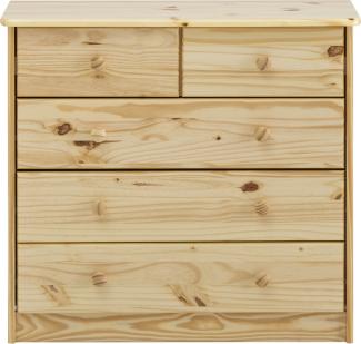 Kommode 81 x 35 x 75 cm Kiefernholz Sideboard Schrank Wohnzimmer Esszimmer Neu