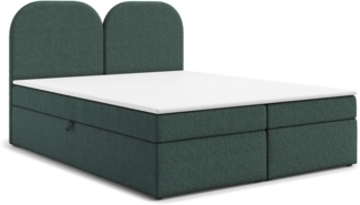 AX LIVING Migwell Boxspringbett 200x200 Grün mit Bettkasten Kopfteil