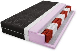 Taschenfederkernmatratze 7-Zonen 20 cm hoch Härtegrad H3, Deine Möbel 24, 20 cm hoch, (Set, 1-tlg), 7 Zonen, Bezug waschbar, Punktelastisch