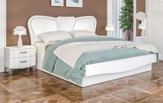 Schlafzimmer-Set Sofie 3-teilig Doppelbett 160x200 Nachtkonsolen weiß Hochglanz