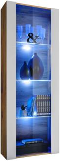 99rooms Azara Vitrine Wotan Eiche Weiß ohne LED-Beleuchtung