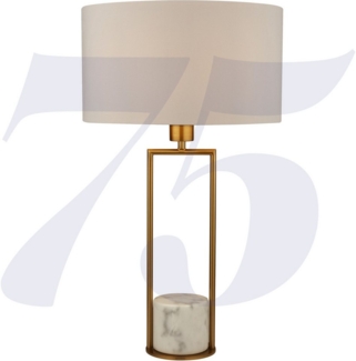 Searchlight Tischleuchte Claire Table Lamp - Gold Metal, White Marble & White Shade, Leuchtmittel wechselbar
