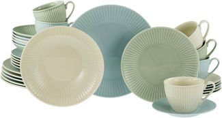 CreaTable Kombiservice Valencia Pastell, Kombi-Service 30-tlg (30-tlg), 6 Personen, Porzellan, Elegant, Boho Chic