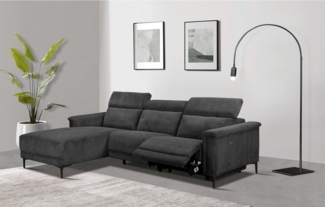 Places of Style Ecksofa Lund in Cord, L-Form, 261 cm, mit manueller, o. elektrischer Relaxfunktion, USB, Kopfteilverstellung