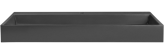 Wandwaschbecken Mineralguss schwarz rechteckig 100x46 cm QUENKO