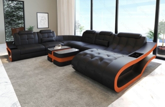 Sofa Dreams Wohnlandschaft XXL U Form Elegante Mini, Designersofa, Sofa mit Licht