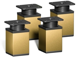 sossai® Möbelfuß Design-Möbelfüße, 4er & 8er Set, höhenverstellbar, (4-St), Farbe: Gold