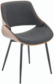 Signature 'MANNIX' Stuhl mit Walnuss-Finish und grauem Stoffsitz - H78 cm - Grau