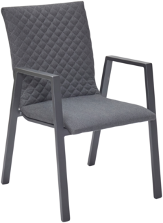 GALOMO Stapelstuhl, Aluminium Diamond stichig, Bezug Sunbrella flanell Anthrazit Gestell Anthrazit