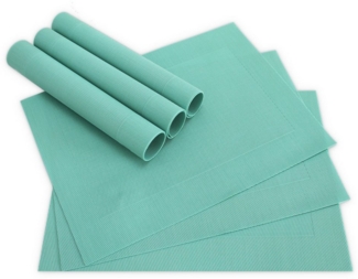 matches21 HOME & HOBBY Platzset Tischsets BORDA 6er Set Mint-grün als Tischuntersetzer, (6-St), Abwaschbare Platzsets als Tischunterlagen für Ess-Tisch Tisch-Deko