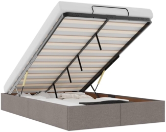 vidaXL Ottoman-Bett ohne Matratze Taupe 120x190 cm Stoff 3310865