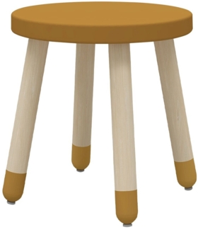Kinderhocker Dots , Holz, Holzwerkstoff , Gelb, Holzfarben , 30 x 30 x 30 cm