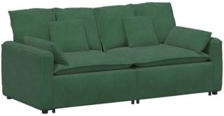 vidaXL Modulares Sofa mit Kissen Dunkelgrün 3321142
