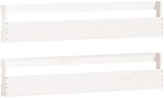 vidaXL Wand-Schuhregale 2 Stk. Weiß 110x9x23 cm Massivholz Kiefer 833276