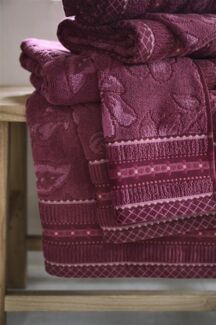 PiP Studio Waschhandschuh Jasmin Jaquard Waschhandschuh dark pink 16x22 cm (1 Stück), 100% Baumwolle (325896)