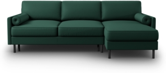 Micadoni Ecksofa Scott 5-Sitzer Strukturierter Stoff Grün Rechts 140x200