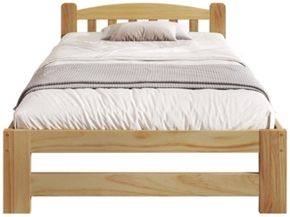 TavilaEcon Massivholzbett Kinderbett Jugendbett Holzbett Futonbett, Einzelbett, mit Kopfteil und Lattenroste, 90x200 cm