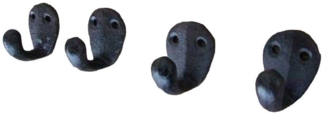 Deko-Impression Wandhaken 4-er Set kleine Wandhaken, Wandgarderobe, Gusseisen, braunrostfarben, (4-St)