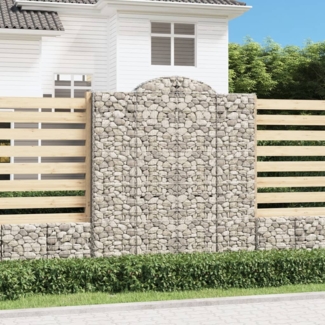 vidaXL Gabionen mit Hochbogen 5 Stk. 200x30x220/240cm Verzinktes Eisen 3146239